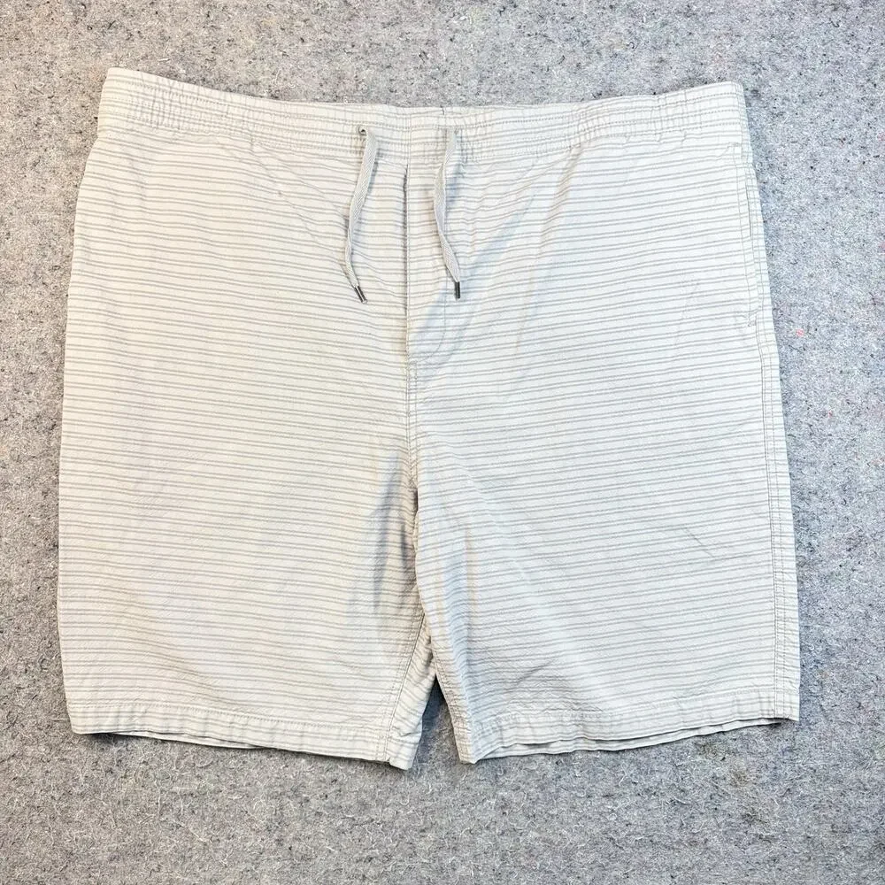 Old Navy 100% Cotton Striped Shorts Drawstring Elastic Waist Gray XXXL 1560